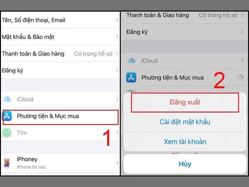 dang xuat tai khoan khoi thiet bi