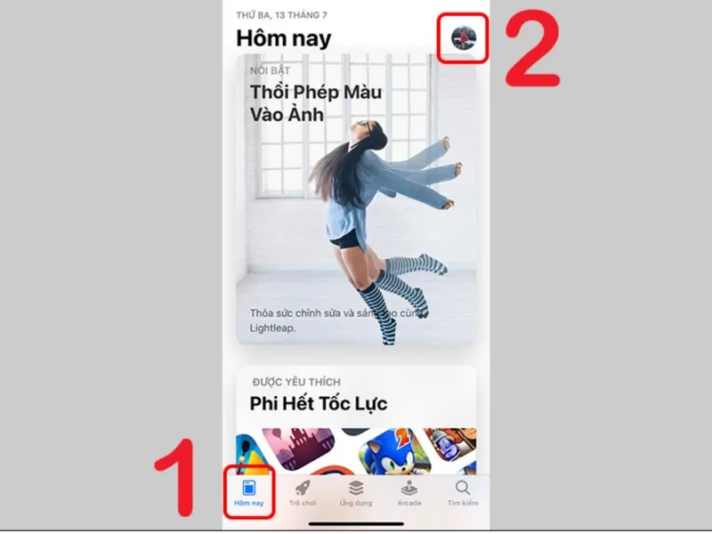  Truy cập vào ứng dụng App Store và nhấn chọn “Hôm nay” (Today) 