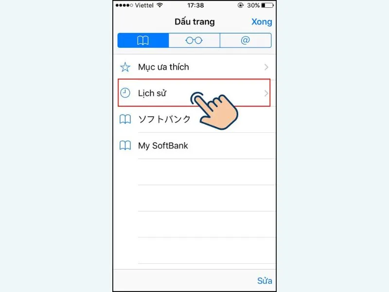 Cách xóa lịch sử tìm kiếm trên Safari trong mục lịch sử