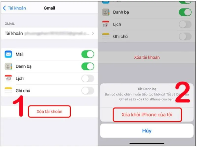 Tìm hiểu về cách xóa tài khoản Google trên iPhone