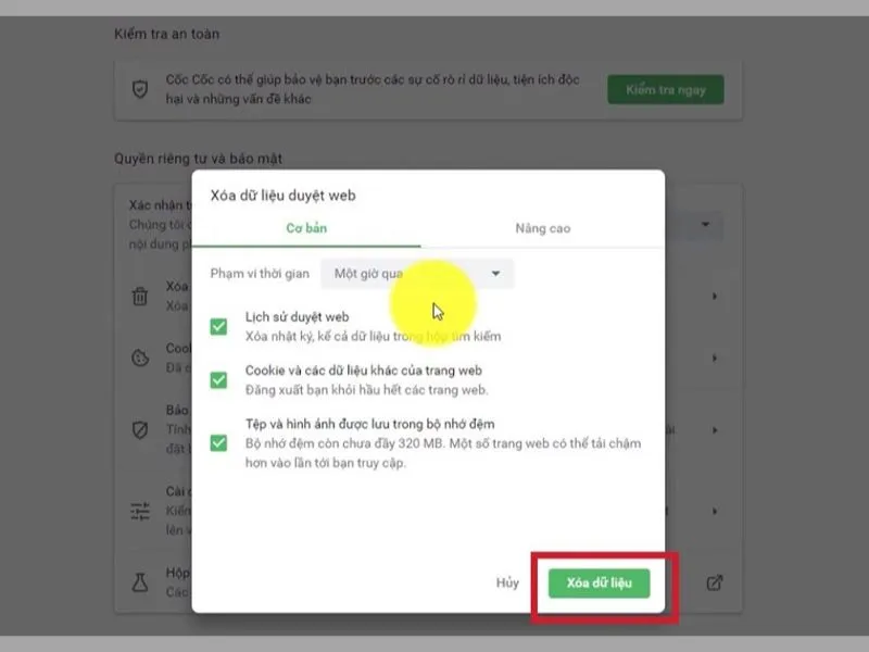 Cách xóa vĩnh viễn lịch sử duyệt web