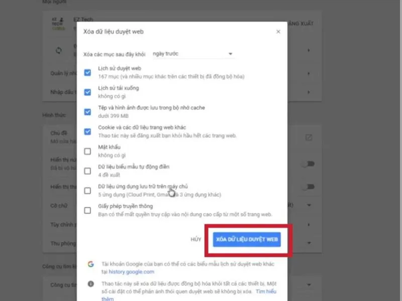 Cách xóa vĩnh viễn lịch sử duyệt web