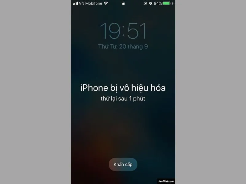 iPhone bị vô hiệu hóa