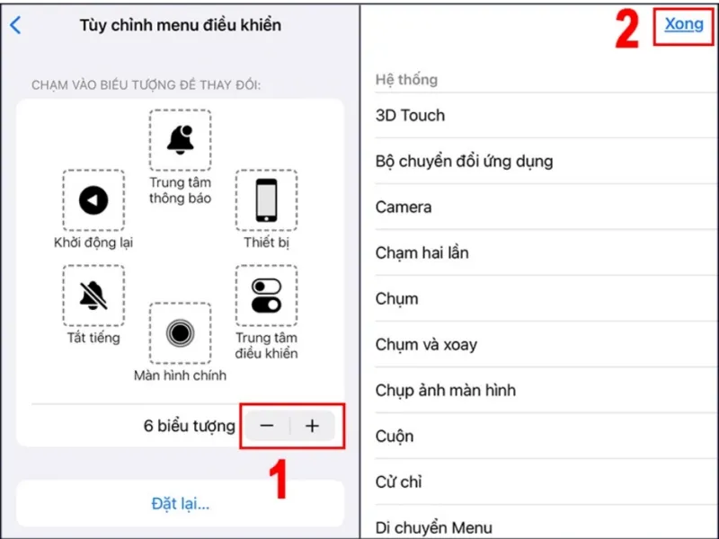 Chọn thanh ngang để bật nút home ảo