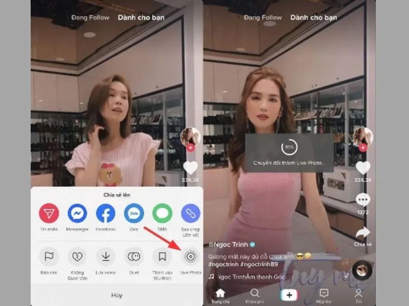 Cài video tiktok