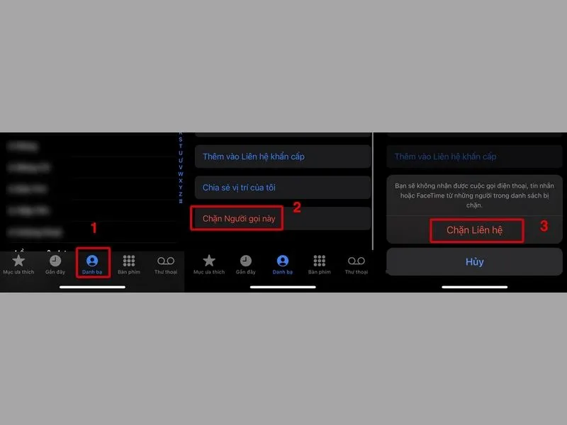 Sử dụng tính năng Cài đặt chặn cuộc gọi trên iPhone từ danh bạ