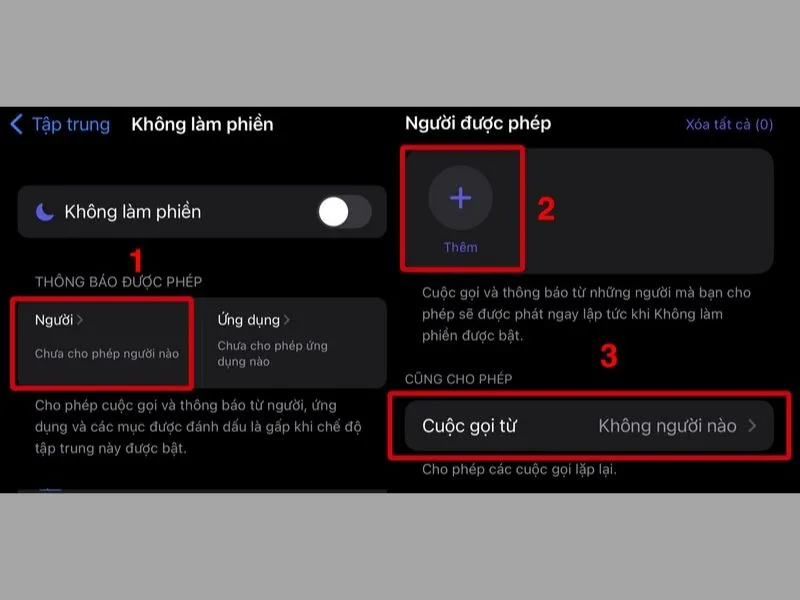 Chọn người và Cài đặt chặn cuộc gọi trên iPhone