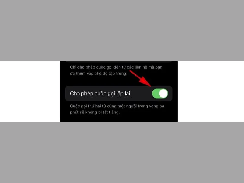 Tắt chế độ cho phép cuộc gọi lặp lại để không bị Spam nhiều lần