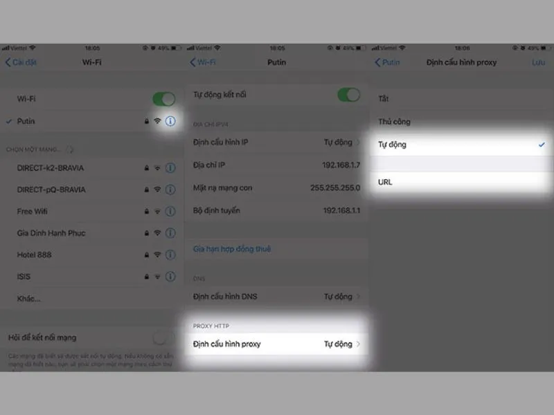 Bật chế độ tự động ở Định cấu hình proxy iPhone của bạn