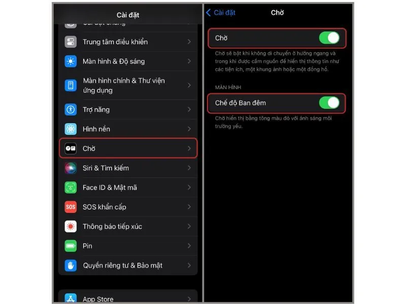 cach bat standby tren ios 17 khong hoat dong