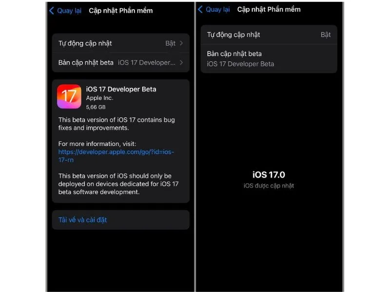 sua loi che do standby tren ios 17 khong hoat dong