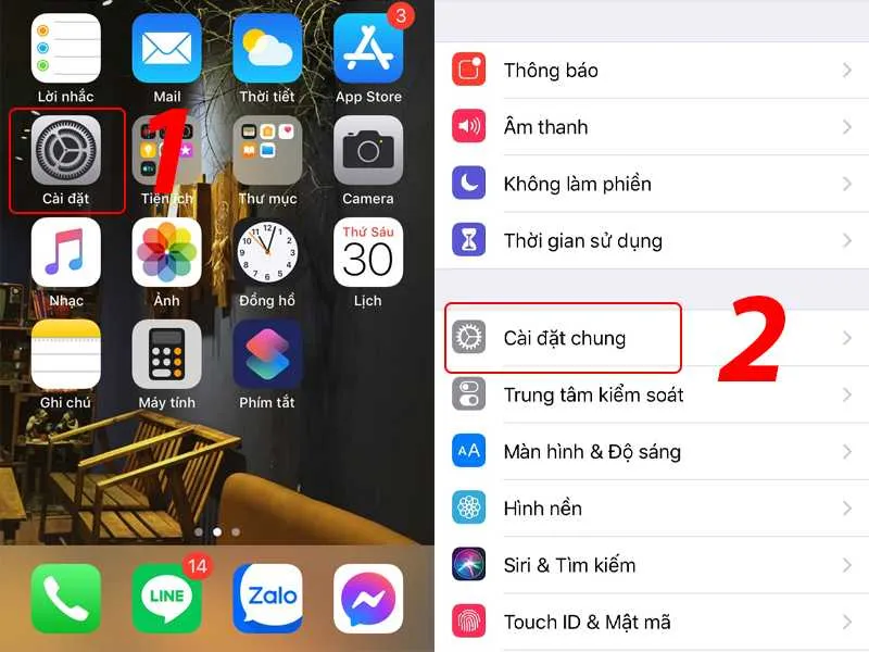 Vào mục 