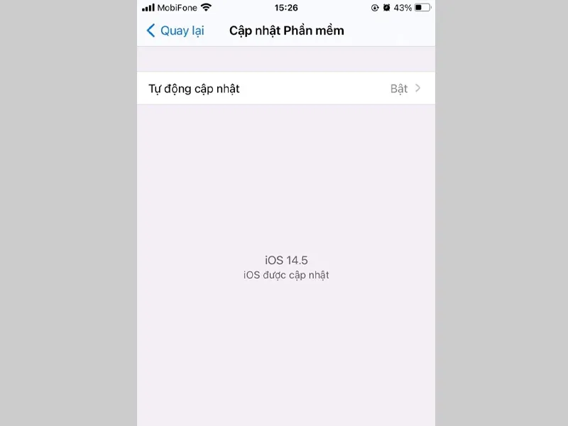 Giao diện khi bạn thực hiện cập nhật phần mềm để Chia sẻ wifi trên iphone