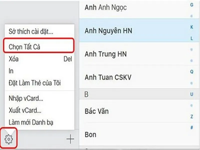 Thực hiện các thao tác chuyển danh bạ iphone sang sim