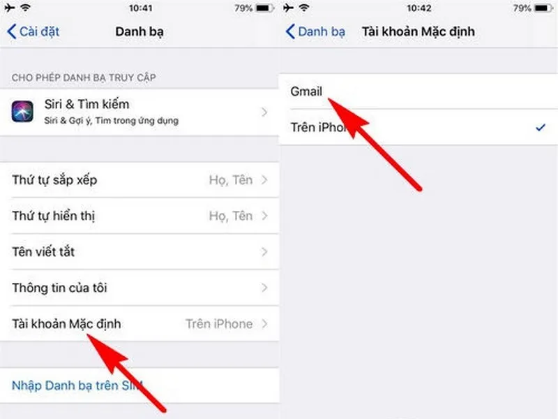 Đồng bộ danh bạ lên Gmail