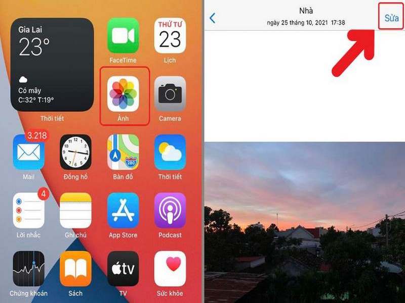 Chọn ảnh trên iphone