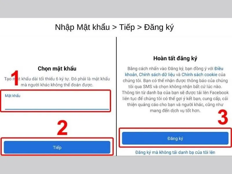 Hoàn tất việc đăng ký Facebook bằng Gmail