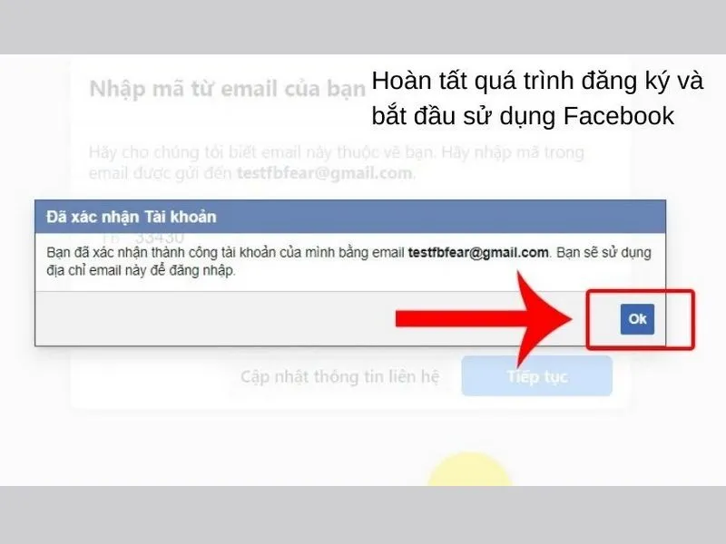 Nhập mã xác thực từ gmail