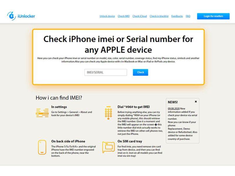 cac dia chi web check imei iphone an toan