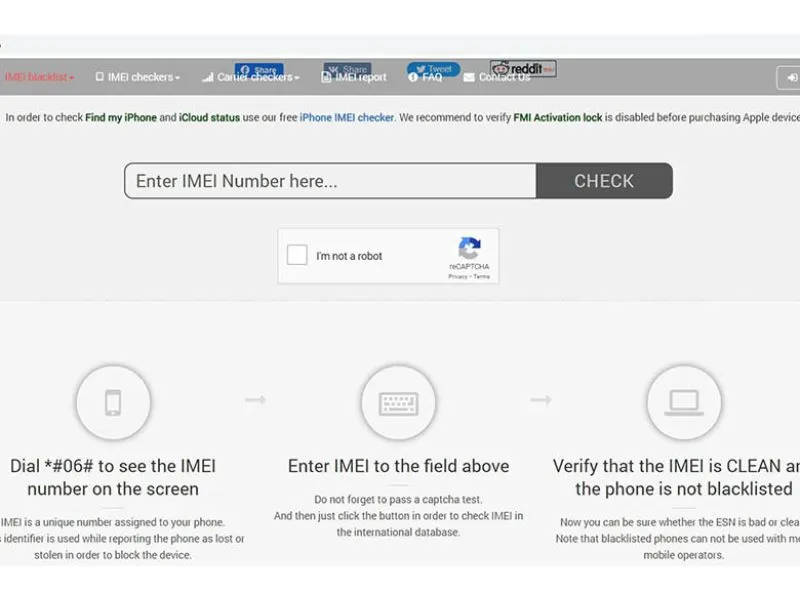 Kiểm tra mã số thiết bị tại website