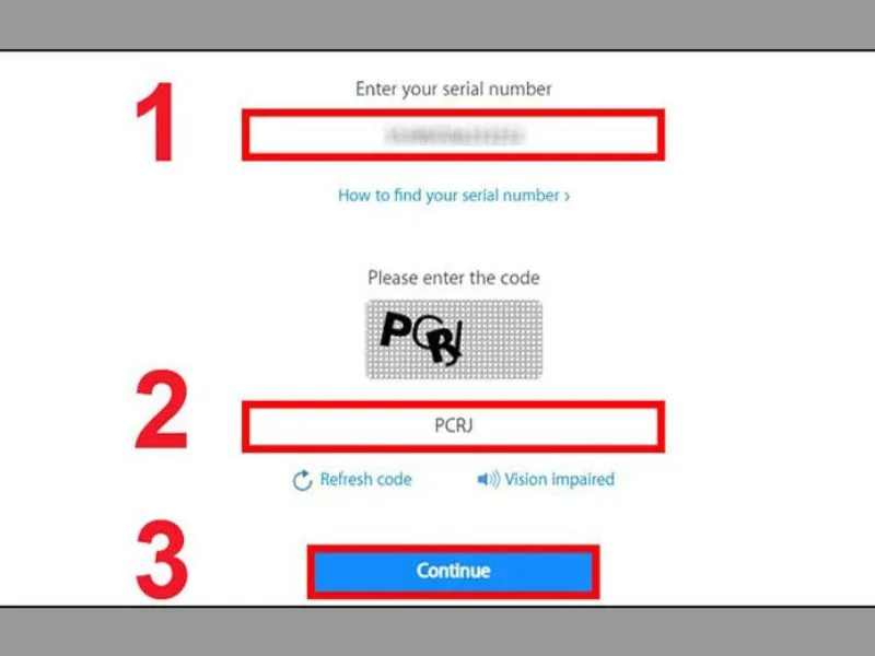Điền mã iMei và các mã liên quan