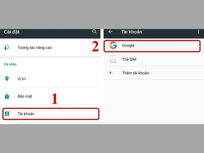 Đồng bộ danh bạ với Gmail từ thiết bị Android