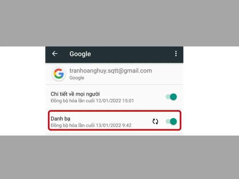 Kích hoạt tính năng đồng bộ danh bạ từ điện thoại Android