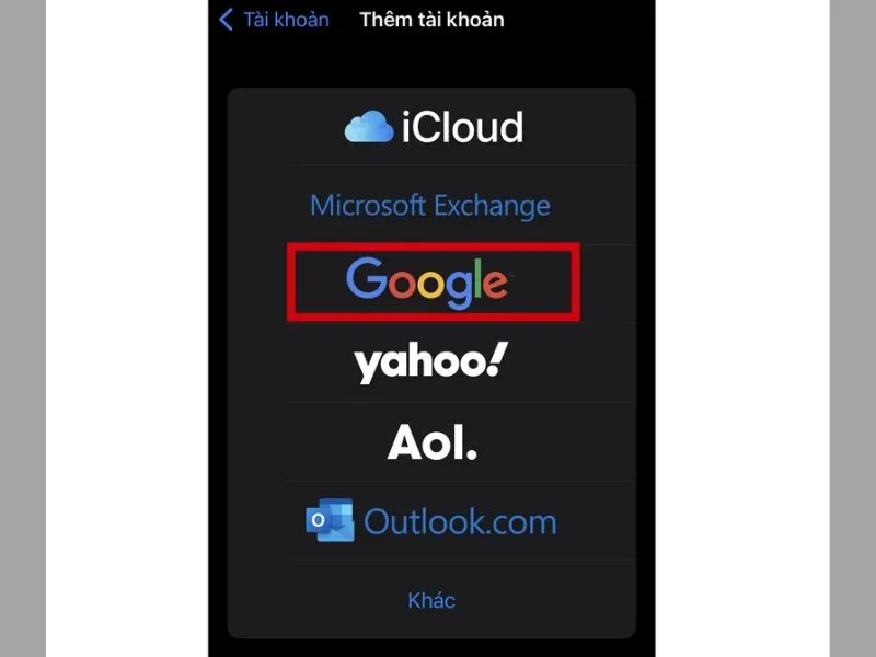 Chọn Host mail là cách Đồng bộ danh bạ từ iPhone lên Gmail