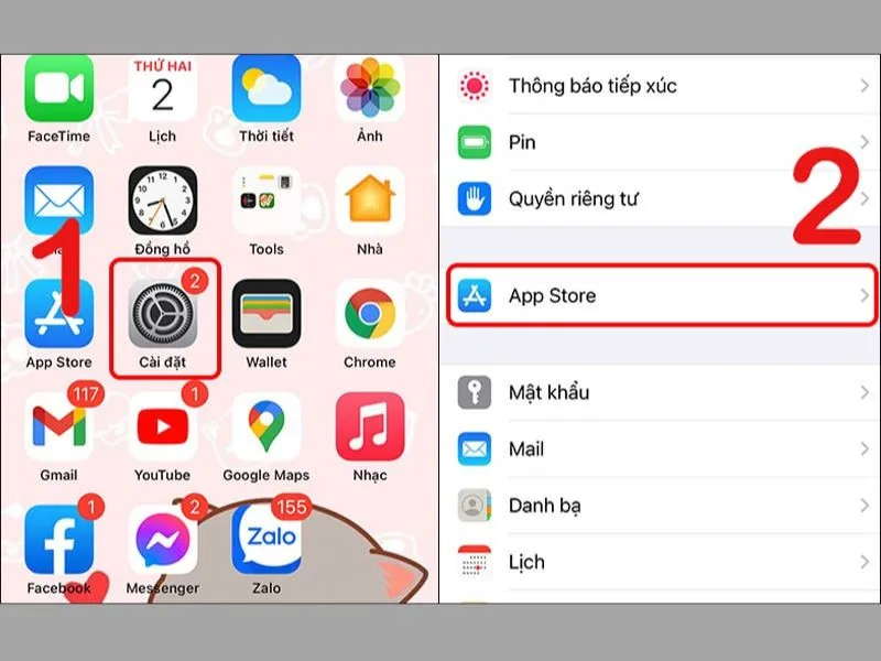 Vào App Store trong Cài Đặt để tắt tự động cập nhật