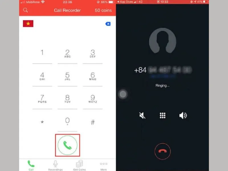 Thực hiện nhập số điện thoại 