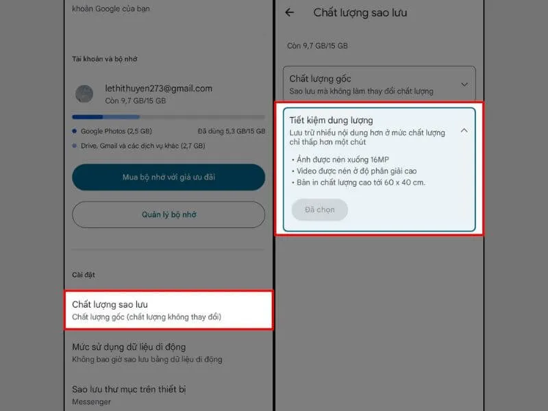 giải phóng dung lượng lưu trữ trên Google Photos nhanh chóng