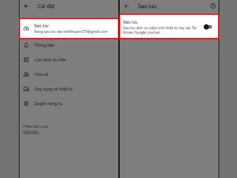 Giải phóng dung lượng lưu trữ trên google photos bằng cách tắt sao lưu