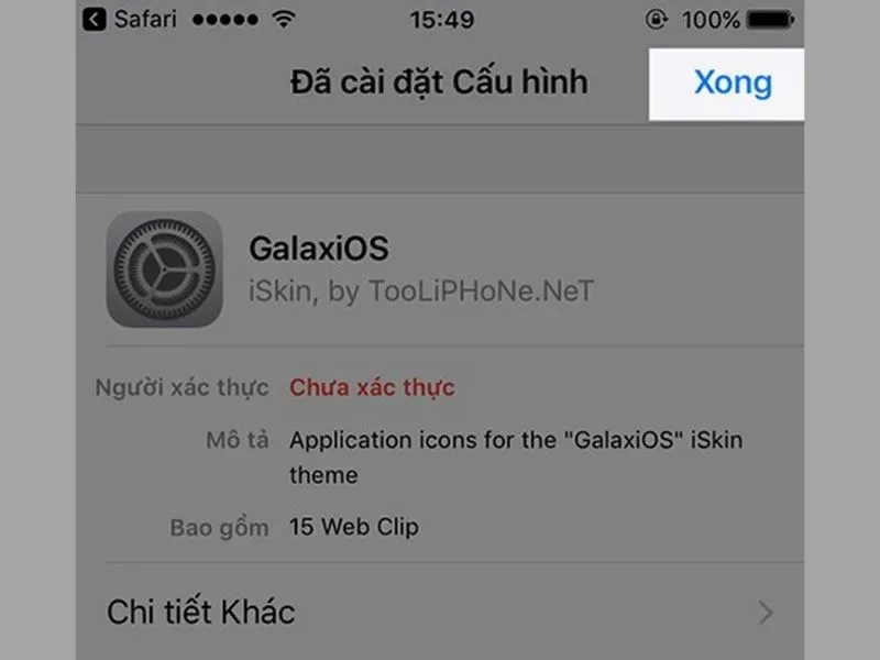Cài đặt xong giao diện mới