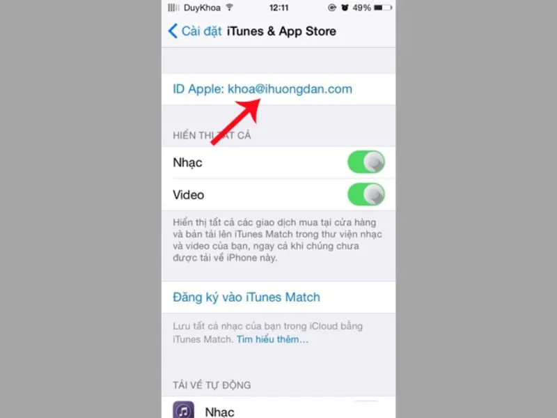 Cách gỡ thanh toán ứng dụng trên iPhone - Chọn Apple ID