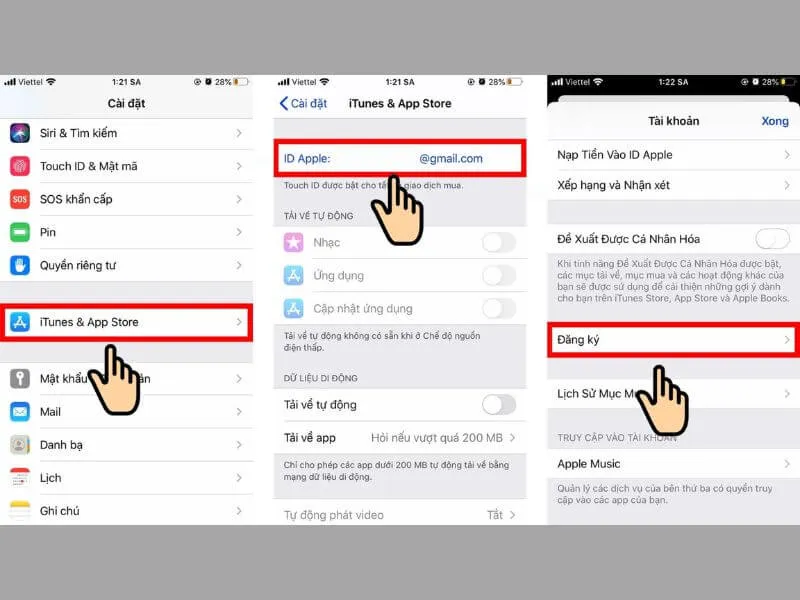 Cách gỡ thanh toán ứng dụng trên iPhone - Vào ID Apple rồi chọn mục Đăng ký