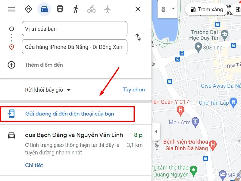 Google map chỉ đường tiếng việt