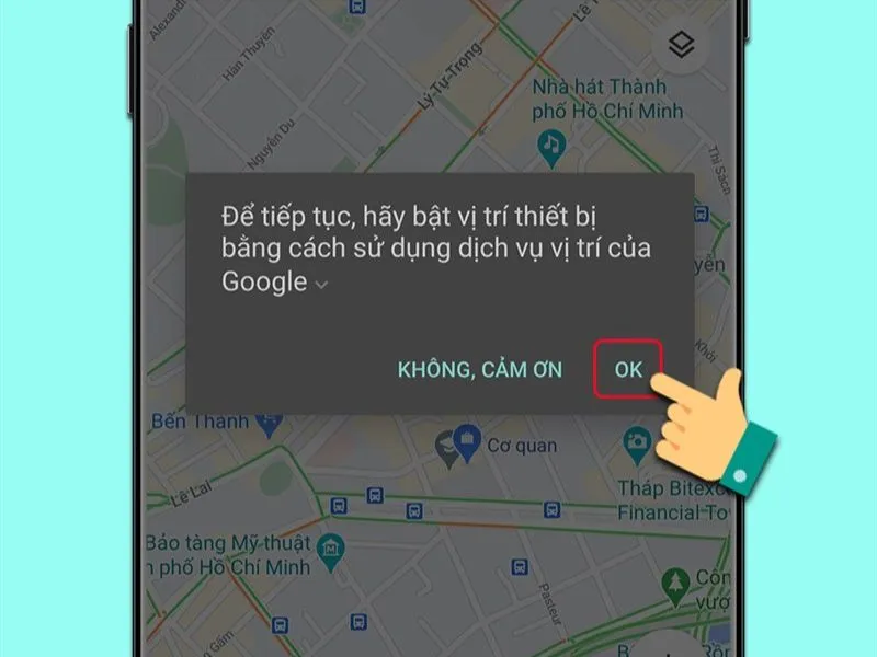 Nhấn OK để bật định vị