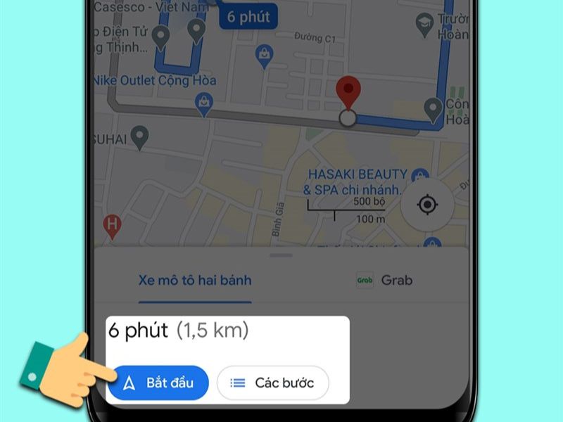 nhan bat dau de google map chi duong tieng viẹt