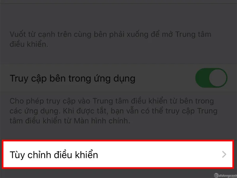 Tùy chỉnh điều khiển trung tâm điều khiển