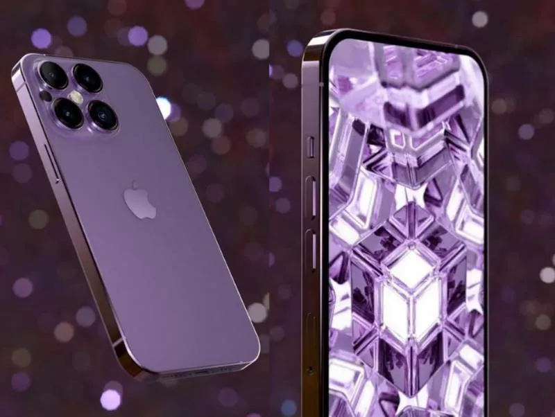 iPhone 14 trong lớp vỏ màu tím