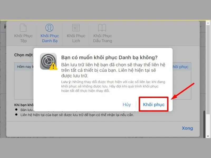 Hoàn tất quá trình lấy lại các số liên lạc bị mất trên iPhone