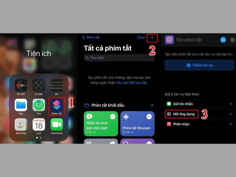 Thêm tác vụ trong Phím tắt của iPhone