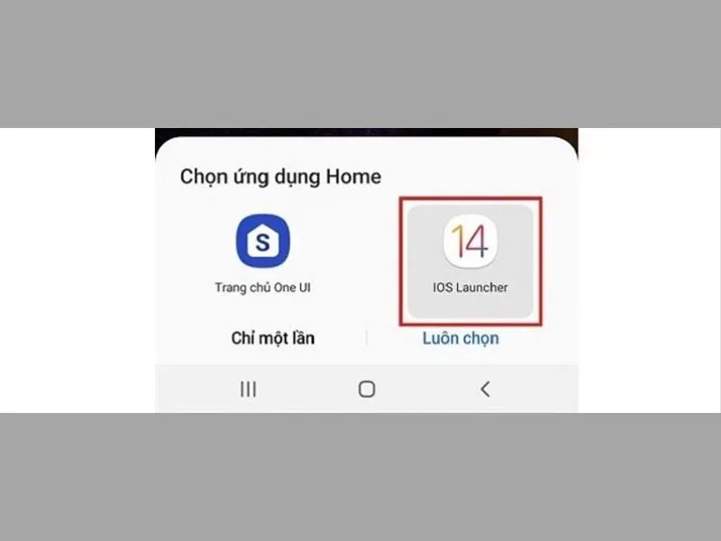 Cài đặt ứng dụng để set giao diện 
