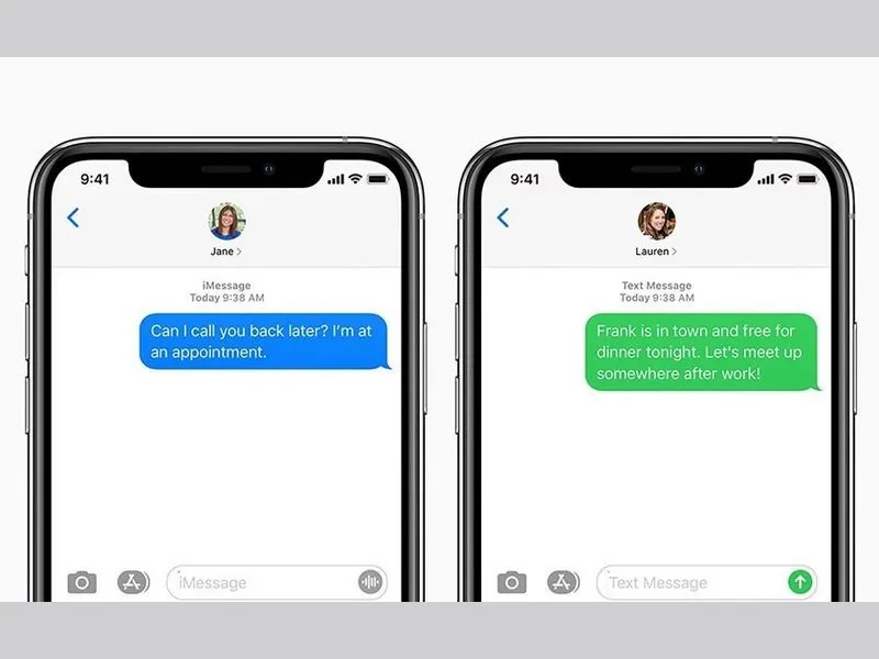 Hình thức tương tự SMS của imessage