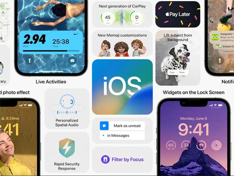 ios 16 ho tro nhieu dong may khac nhau