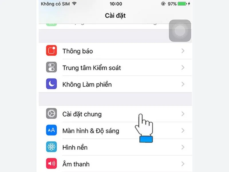 iPhone 11 pro có 3d touch không - Vào mục cài đặt chung