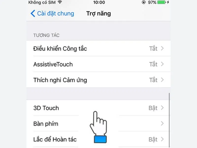Ấn chọn “3D Touch”