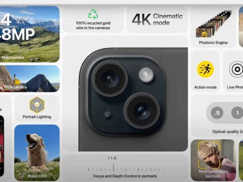 Bộ camera iPhone 15 Like New 99 256GB