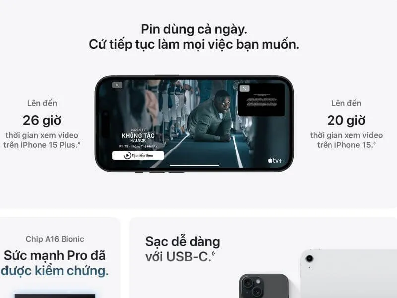 Dung lượng pin và cổng sạc nâng cấp mang đến thời lượng bền bỉ