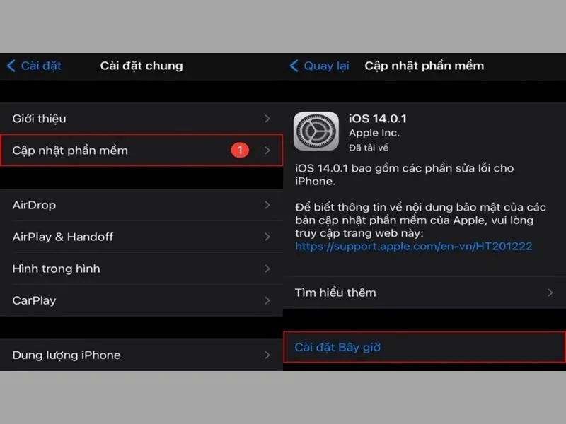 Bạn hãy thử cập nhật iOS mới nhất
